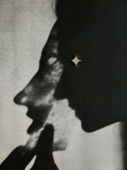 Gold-plated 925 sterling silver Guiding Star Flatback Earring