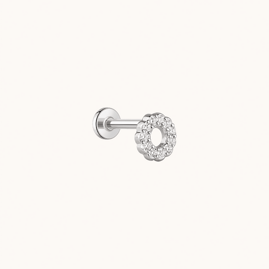 Gold-plated 925 sterling silver Halo Bloom Flatback Earring