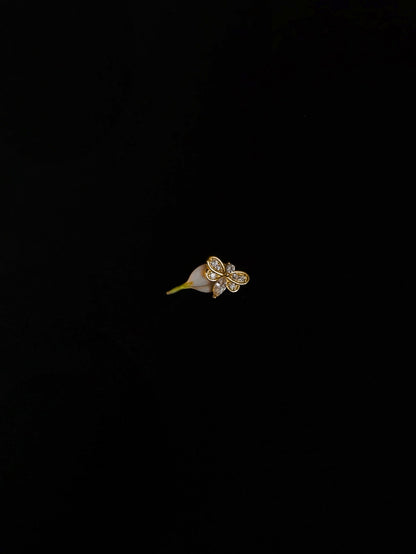 Gold-plated 925 sterling silver Honeybee Brilliance Flatback Earring