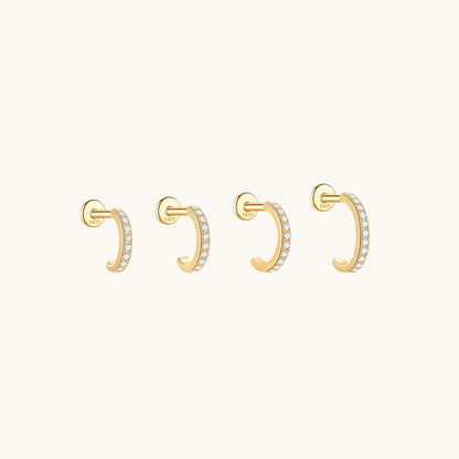 CZ Pavé Huggie Flatback Earring