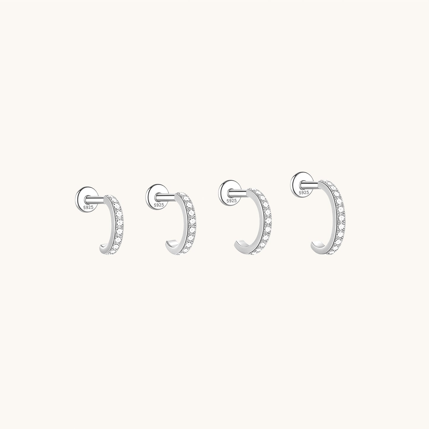 CZ Pavé Huggie Flatback Earring