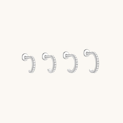 CZ Pavé Huggie Flatback Earring