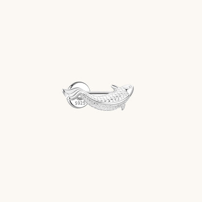 Gold-plated 925 sterling silver Koi Spectrum Flatback Earring Silver