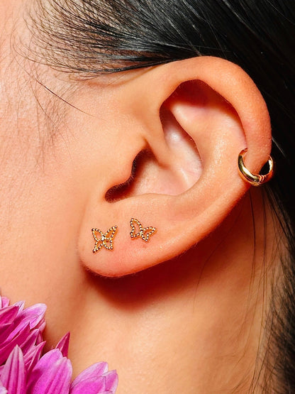 Gold-plated 925 sterling silver Ethereal Wing Flatback Earring