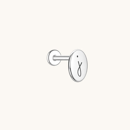 Gold-plated 925 sterling silver Customised Silver Oval Flatback Earring Silver