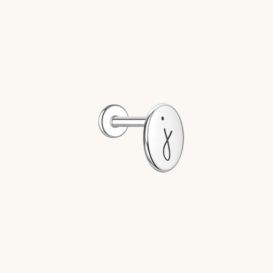 Gold-plated 925 sterling silver Customised Silver Oval Flatback Earring Silver