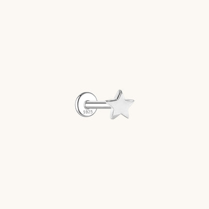Gold-plated 925 sterling silver Little Star Flatback Earring Silver