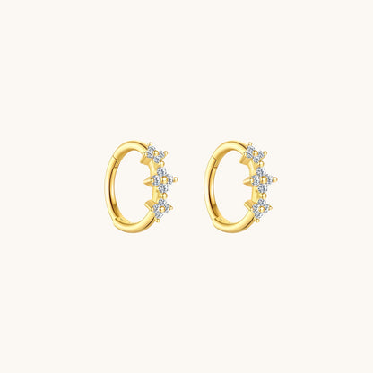 Gold-plated 925 sterling silver Lucky Clover Bar Clicker Gold Pair
