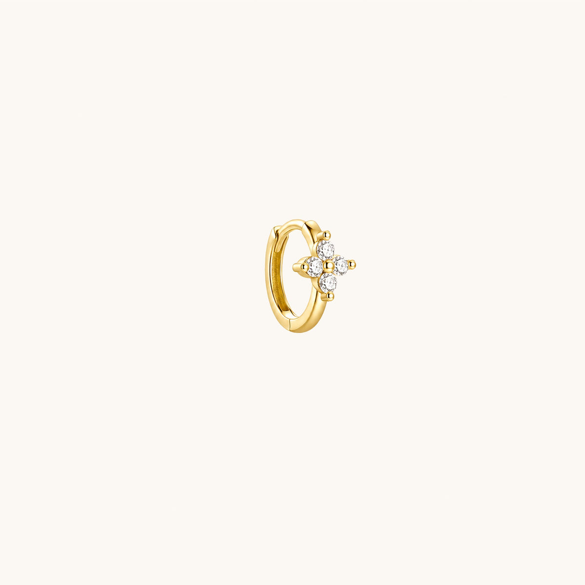 Gold-plated 925 sterling silver Lucky Clover Clicker Gold 6mm Single