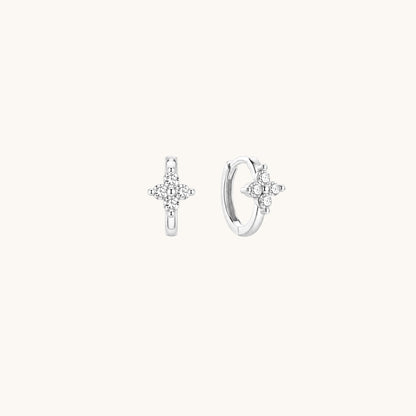 Gold-plated 925 sterling silver Lucky Clover Clicker Silver 6mm Pair