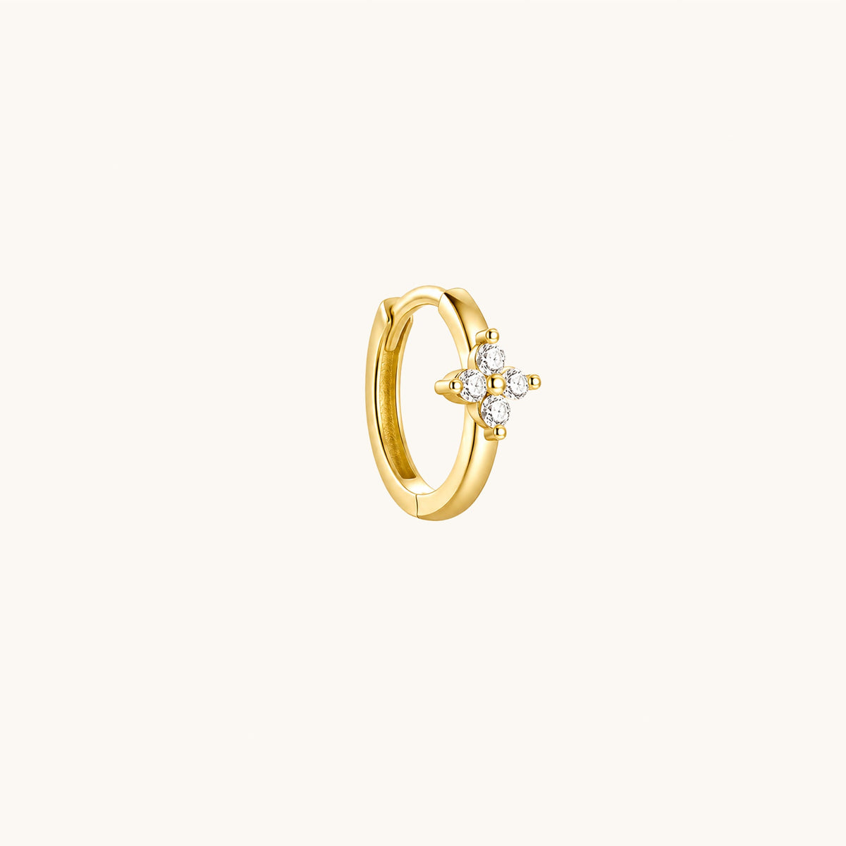 Gold-plated 925 sterling silver Lucky Clover Clicker Gold 10mm Single