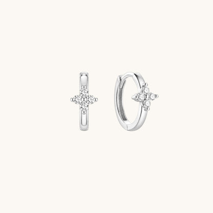Gold-plated 925 sterling silver Lucky Clover Clicker Silver 10mm Pair