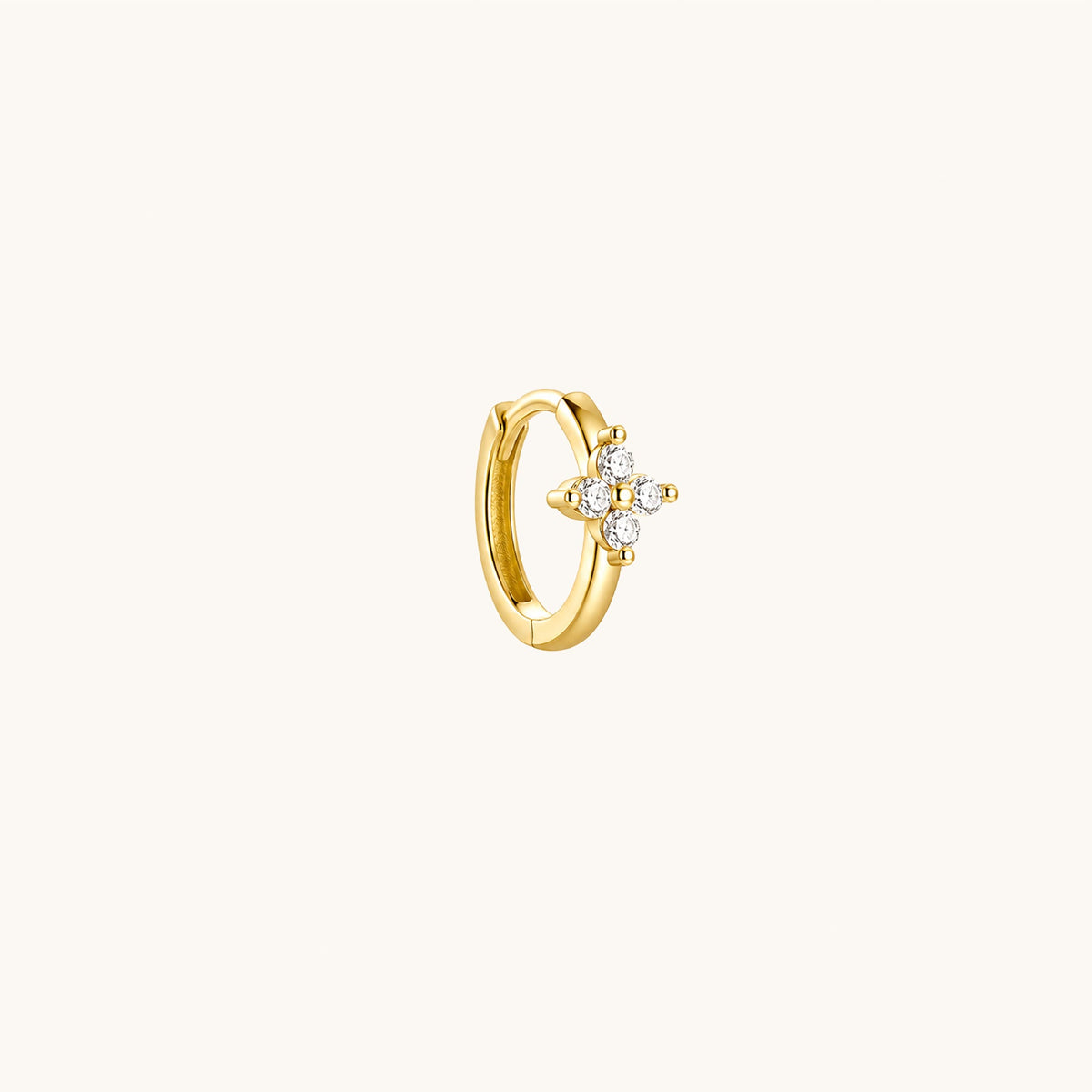 Gold-plated 925 sterling silver Lucky Clover Clicker Gold 8mm Single