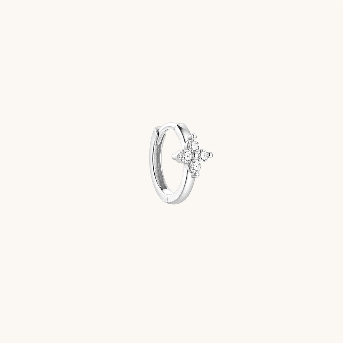 Gold-plated 925 sterling silver Lucky Clover Clicker Silver 8mm Single