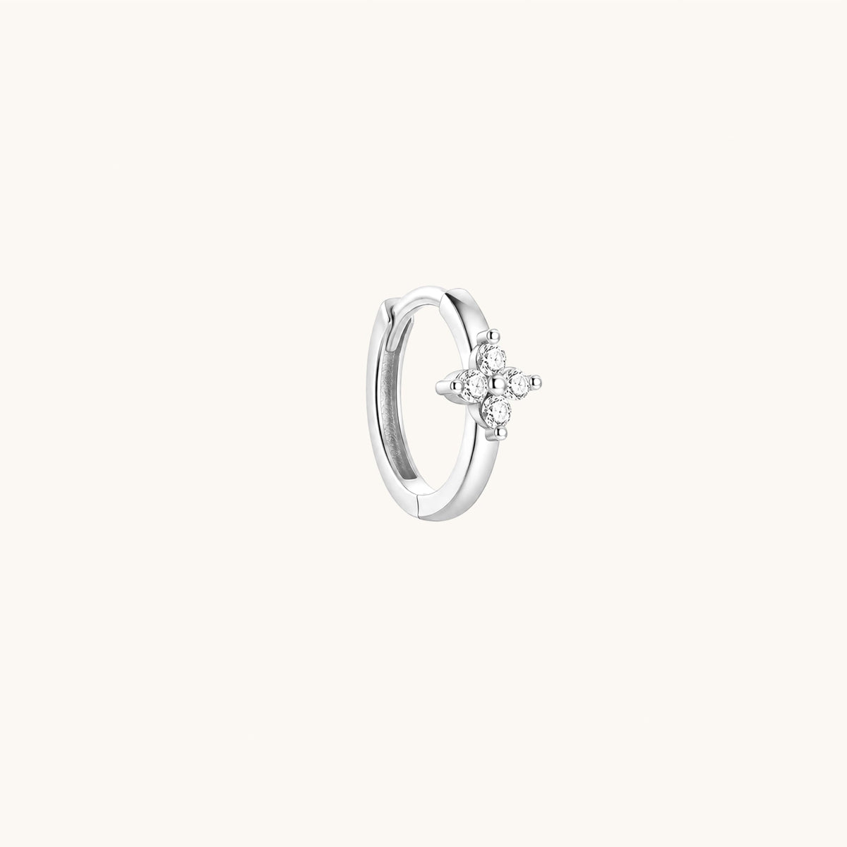 Gold-plated 925 sterling silver Lucky Clover Clicker Silver 10mm Single