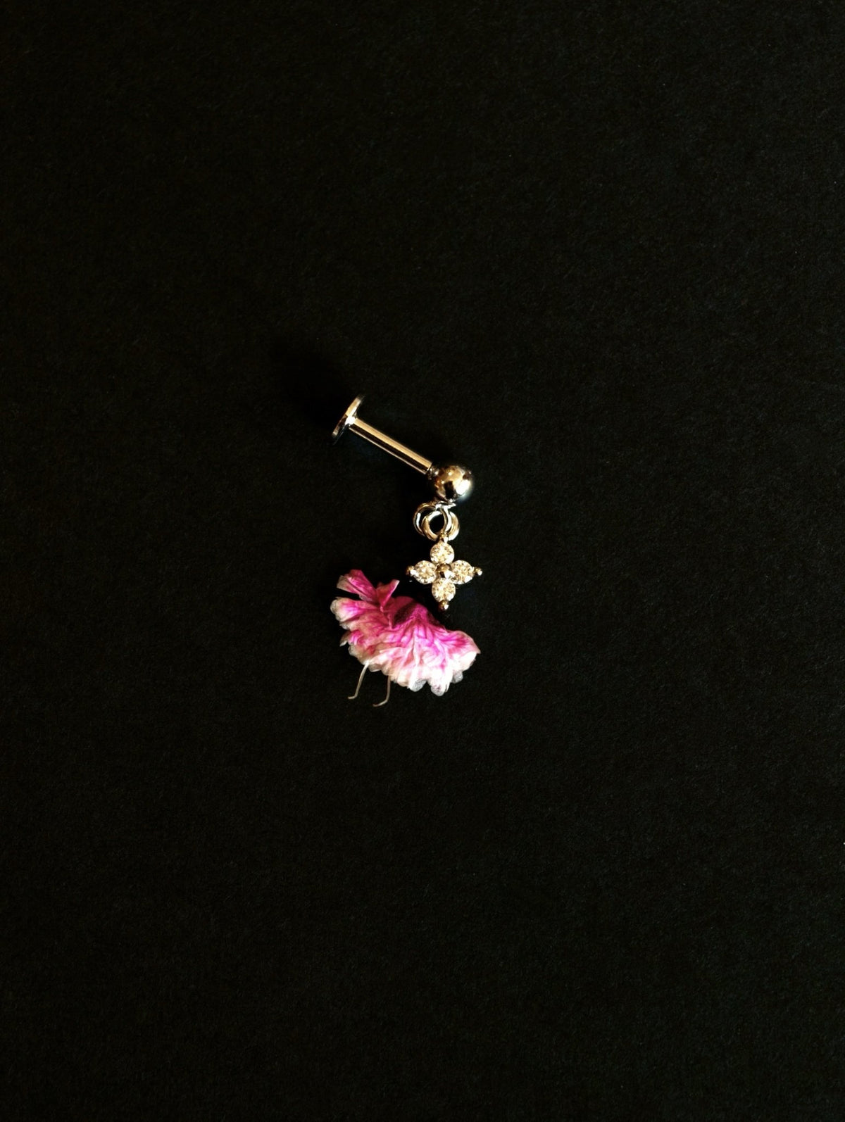 Gold-plated 925 sterling silver Lucky Clover Drop Moissanite Flatback Earring