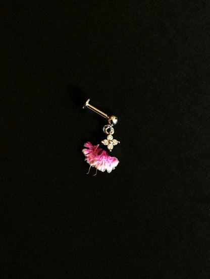 Gold-plated 925 sterling silver Lucky Clover Drop Moissanite Flatback Earring