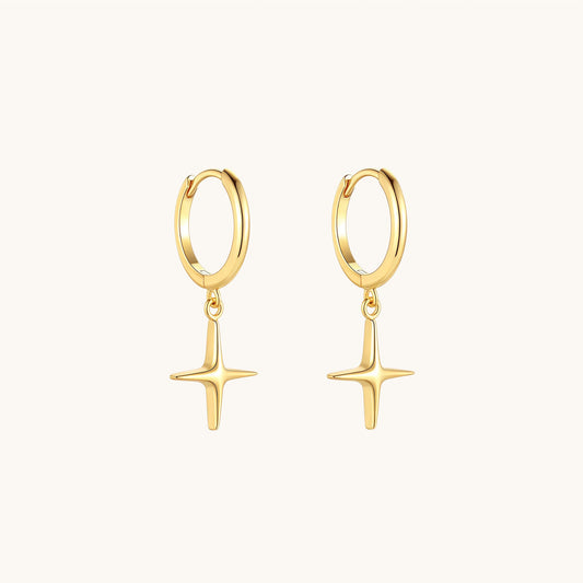 Lumi Star Dangle Hoop Earrings - A Pierce of Life