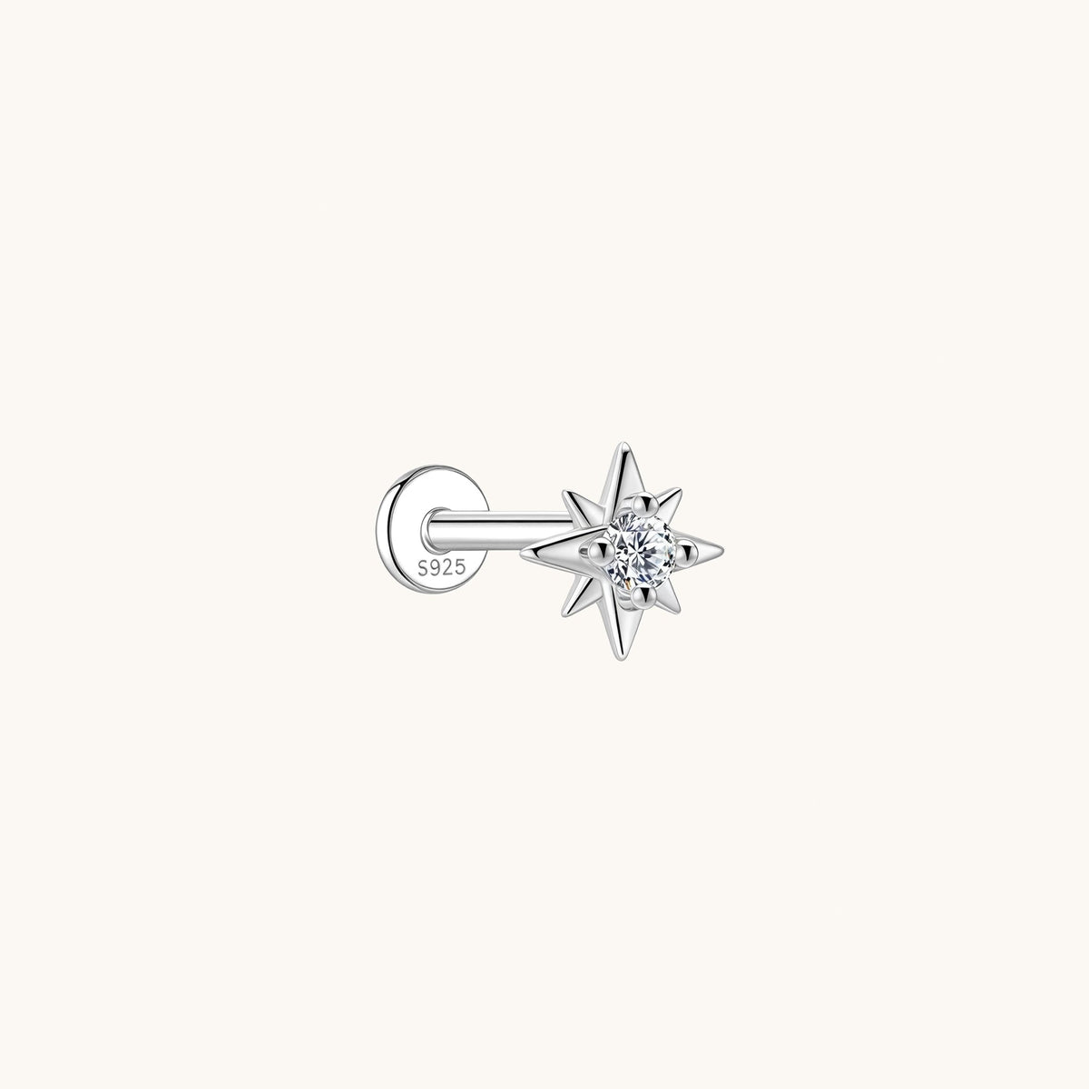 Gold-plated 925 sterling silver Meridian Light Flatback Earring Silver
