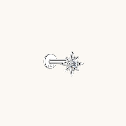 Gold-plated 925 sterling silver Meridian Light Flatback Earring Silver