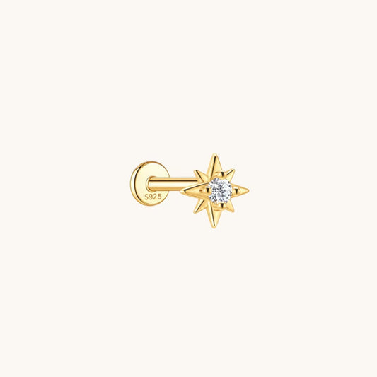 Gold-plated 925 sterling silver Meridian Light Flatback Earring Gold