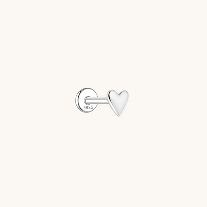 Gold-plated 925 sterling silver Mini Heart Flatback Earring