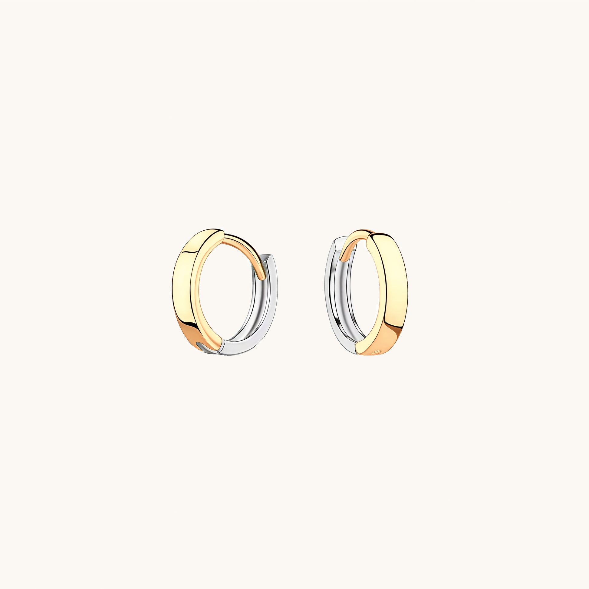 Gold-plated 925 sterling silver Dual-Tone Gold Silver Hoops