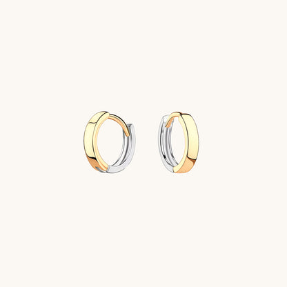 Gold-plated 925 sterling silver Dual-Tone Gold Silver Hoops