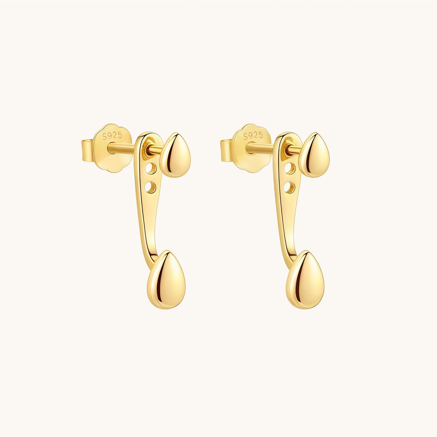 Gold-plated 925 sterling silver Teardrop Ear Jackets
