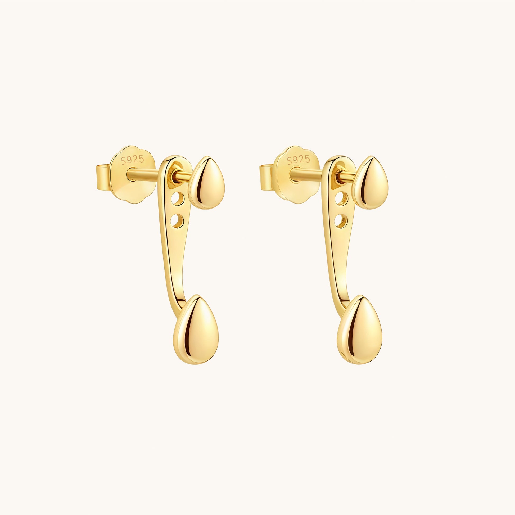 Gold-plated 925 sterling silver Teardrop Ear Jackets