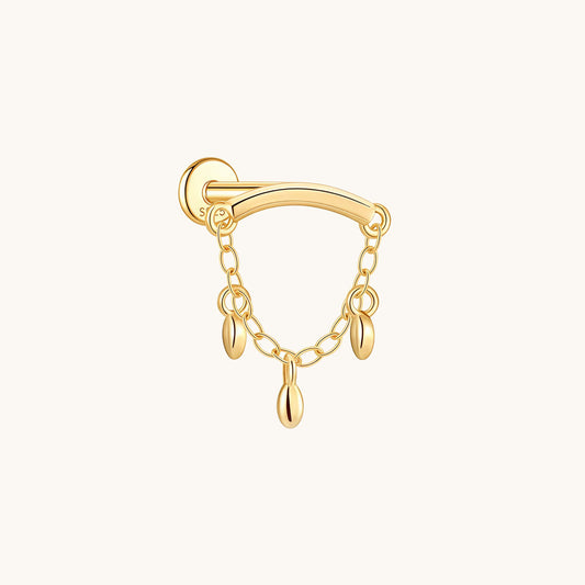 Gold-plated 925 sterling silver Aurelia Drape Flatback Earring 8mm