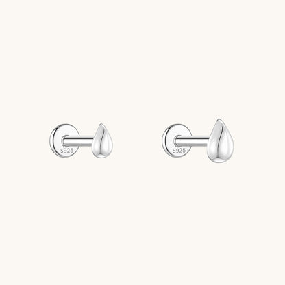 Gold-plated 925 sterling silver Teardrop Flatback Earring