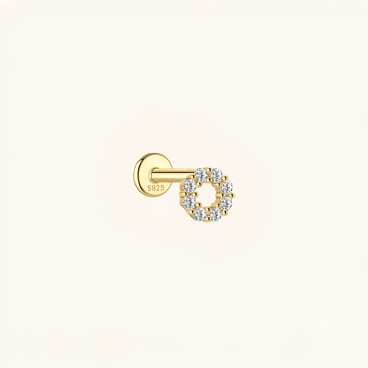Gold-plated 925 sterling silver Nova Loop Flatback Earring Gold