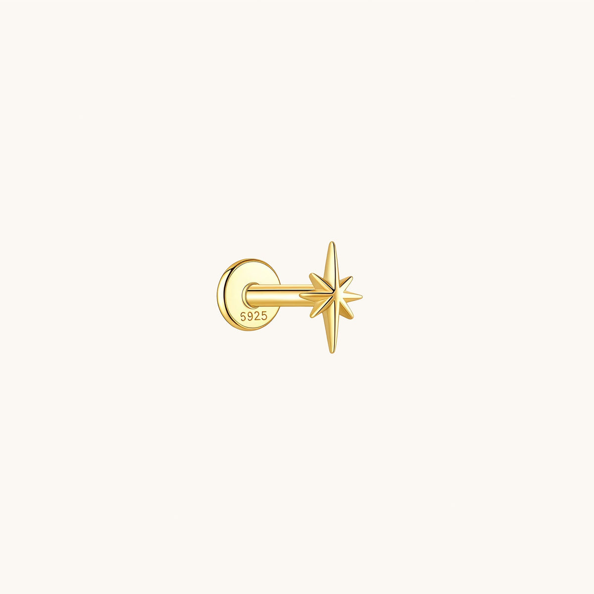 Gold-plated 925 sterling silver Orbit Ray Flatback Earring Gold