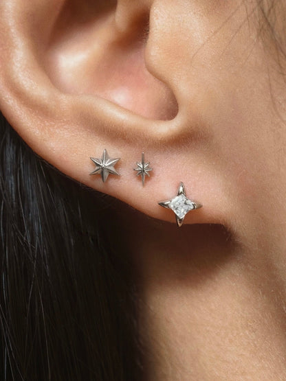 Gold-plated 925 sterling silver Guiding Star Flatback Earring