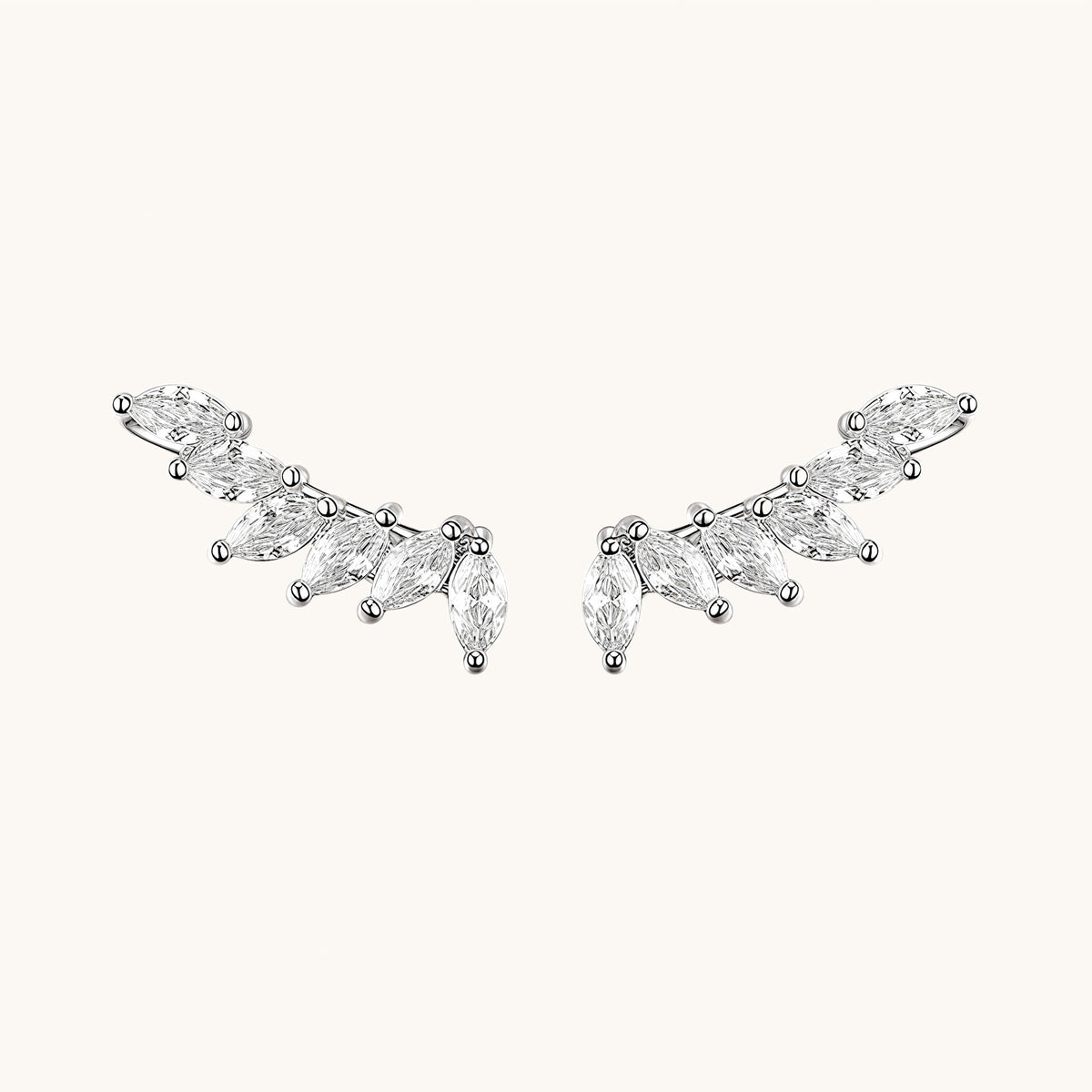 Gold-plated 925 sterling silver Petal Curve Ear Climbers