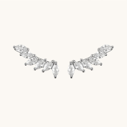 Gold-plated 925 sterling silver Petal Curve Ear Climbers