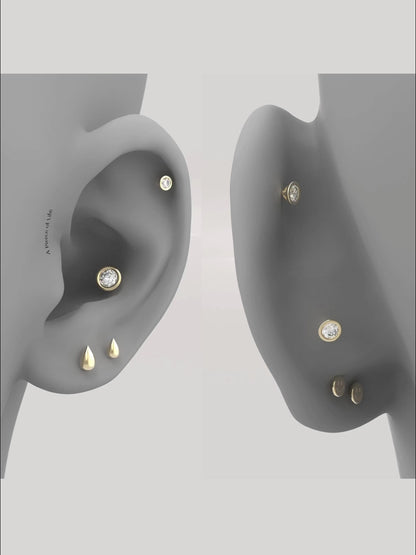Twin Cone Moissanite Flatback Earring