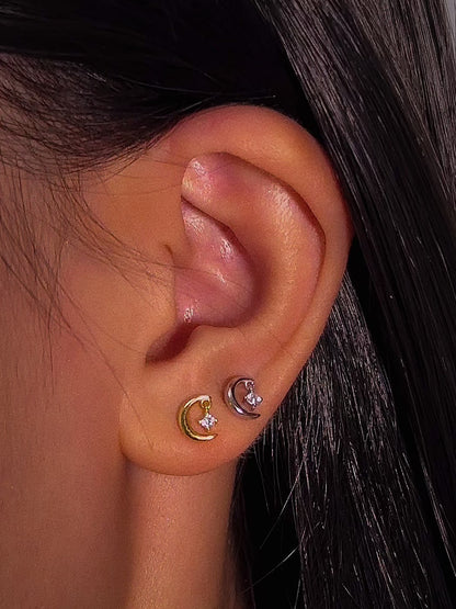 Moon Dangle Star Flatback Earring