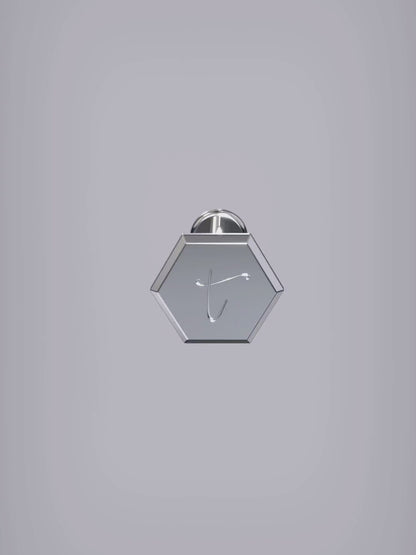 Customised Silver Hexagon Flatback Earring