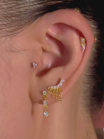CZ Dangle Flatback Earring