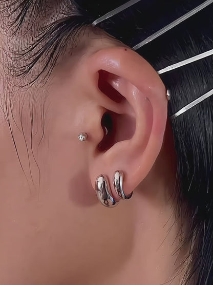 Dome Hoop Studs