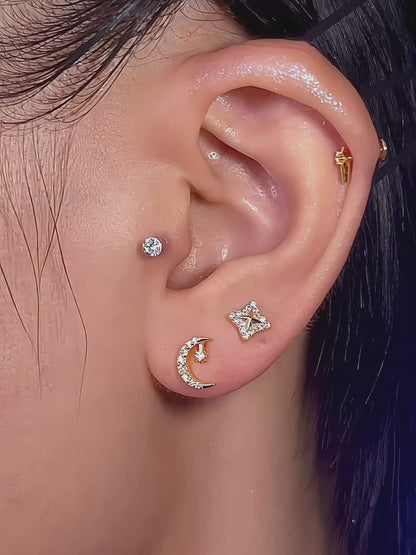 Compass Spike Flatback Earring