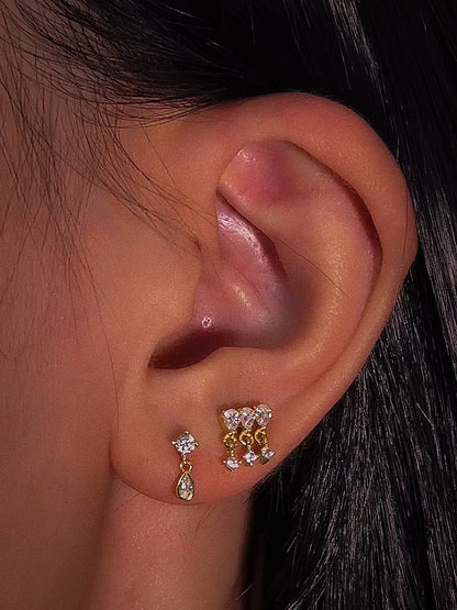 CZ Tassel Flatback Earring