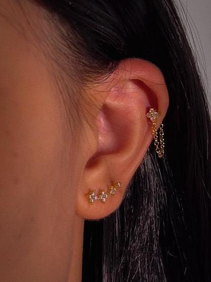 Floral Curve Flatback Earring