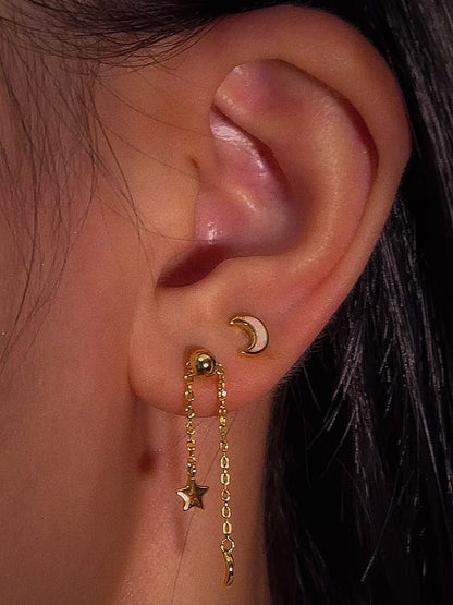 Opal Moon Flatback Earring