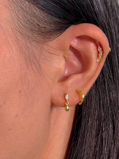 Natural Moonstone Curve Flatback Earring