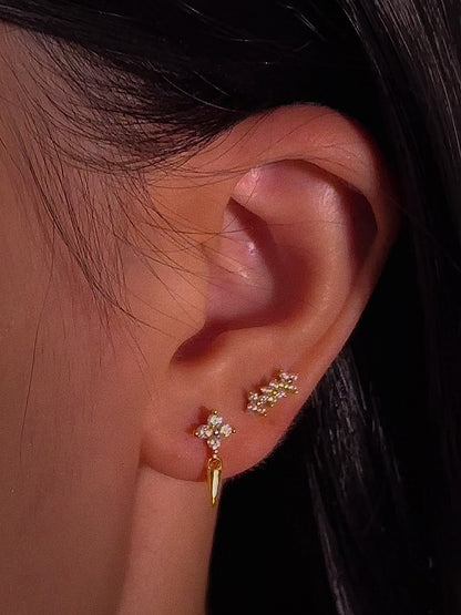 Floral Spike Flatback Earring