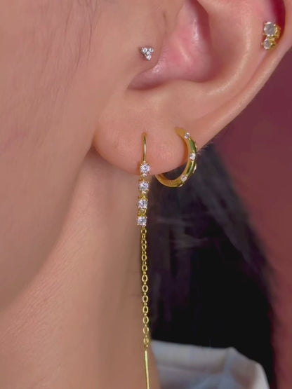 Double Stones Flatback Earring