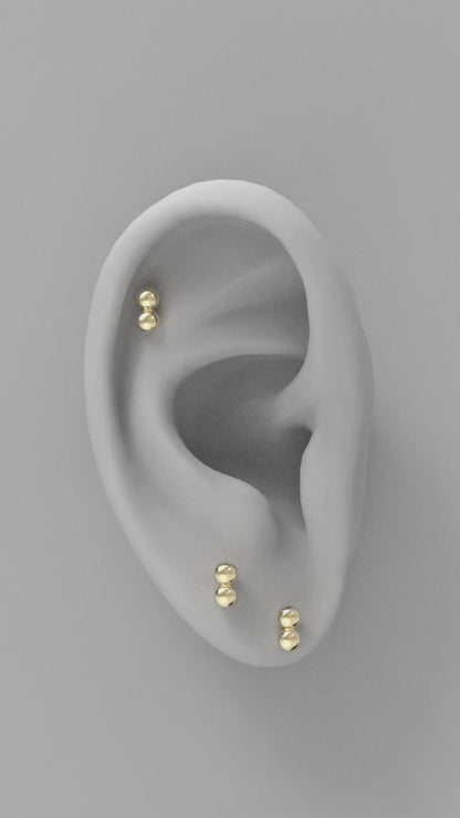 Double Ball Flatback Earring